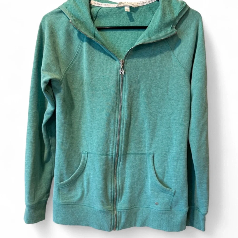 Victoria's Secret Teal Zip-Up Hoodie - Picture 2 of 6
